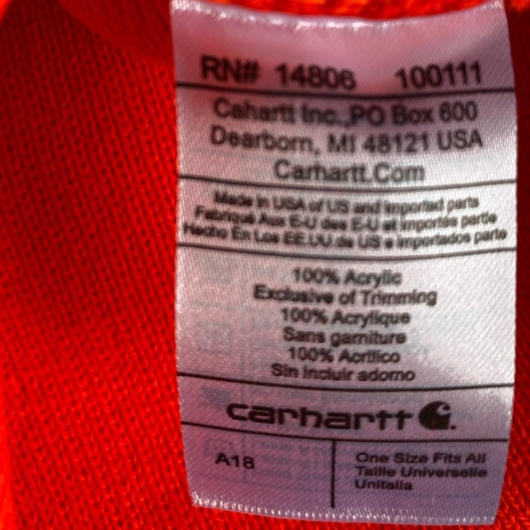 Carhartt beanie men’s hat in orange *NEW* - Picture 3 of 5